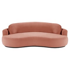 Naked Round Sofa, mittel mit Buchenholz-Asche-056-5 und Pariser Ziegelstein