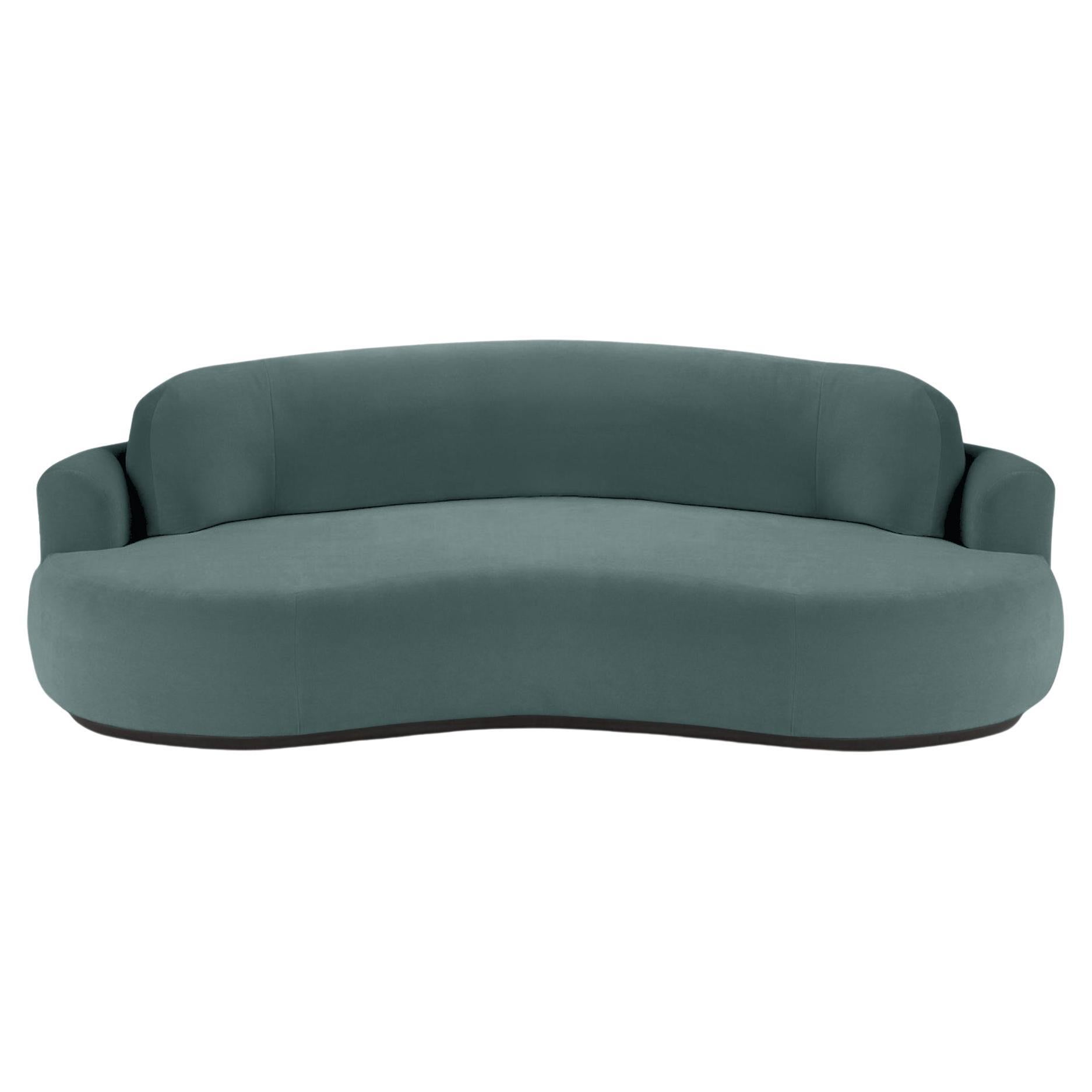 Naked Round Sofa, Medium with Beech Ash-056-5 and Teal