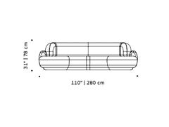 Rundes Naked-Sofa, mittelgroß mit Eschenholz-Asche-056-5 und Vigo-Blumenblumen