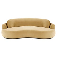 Naked Round Sofa, Medium with Beech Ash-056-5 and Vigo Plantain