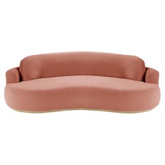 Naked Round Sofa, Medium with Natural Oak and Paris Brick