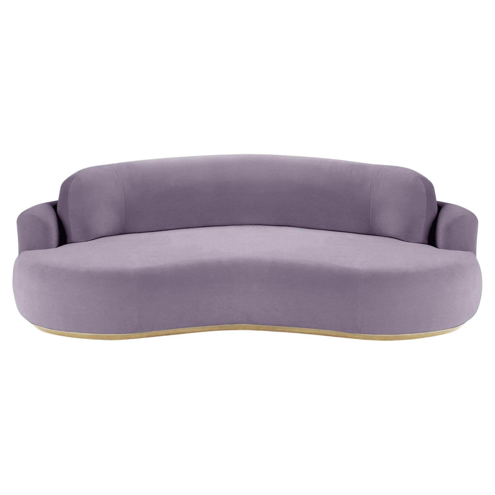 Canapé rond nu, moyen avec chêne naturel et Lavanda de Paris