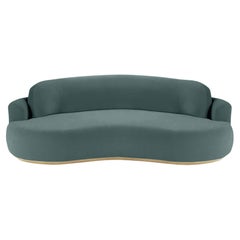 Nacktes rundes Sofa, mittelgroß mit Eiche Natur und Teal