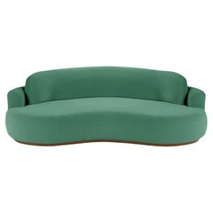 Naked Round Sofa, klein mit Eschenholz-Asche-056-1 und Paris Green