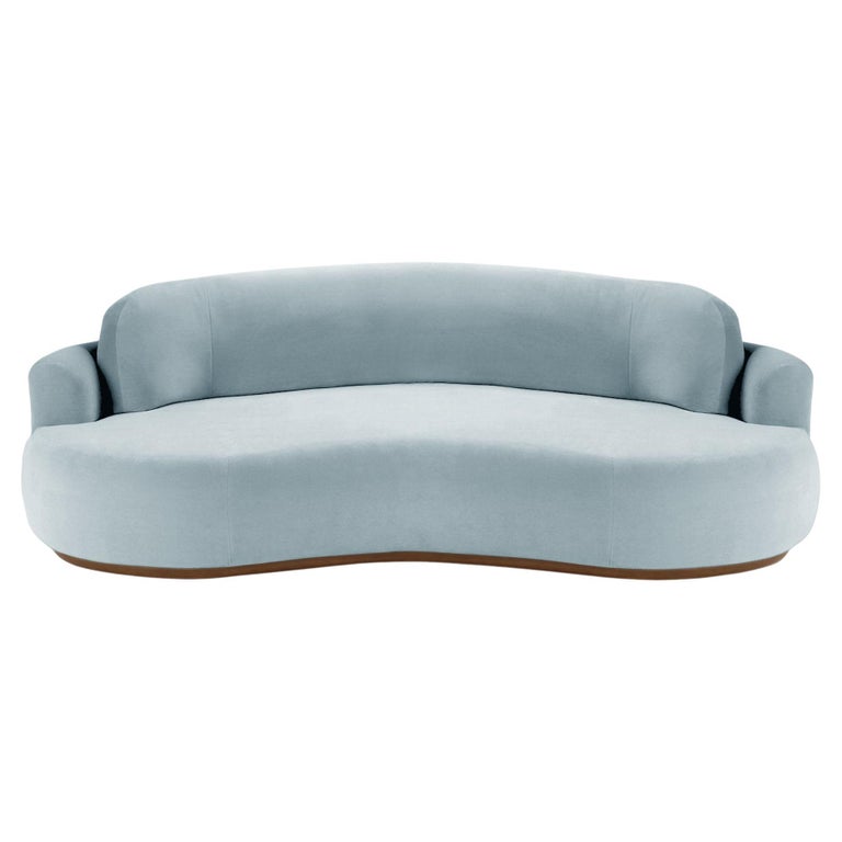 Nacktes Rundsofa, klein mit Buche Esche-056-1 und Paris Safira im Angebot bei 1stDibs Deutschland