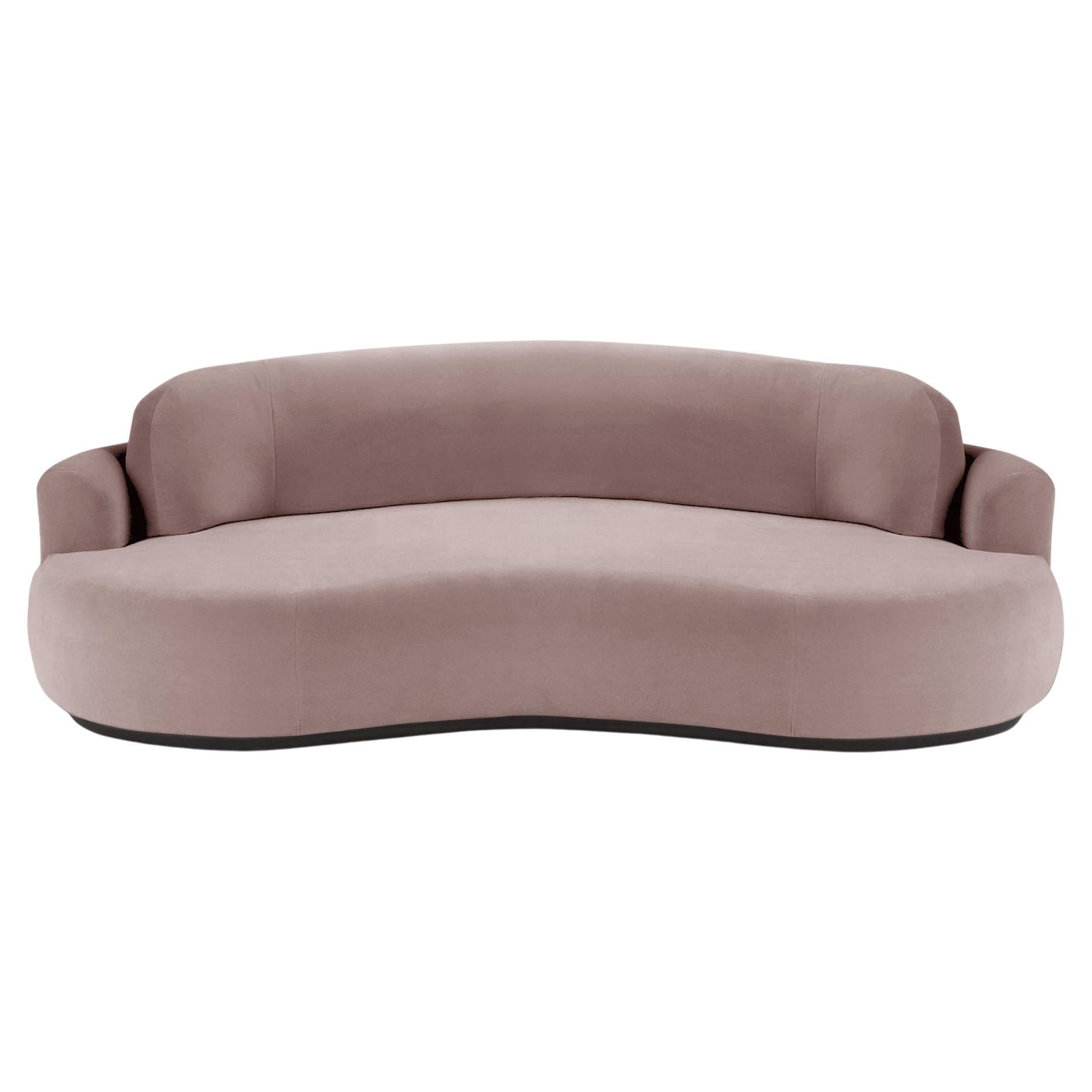 Naked Rundes Sofa, Klein mit Buchenholz-Asche-056-5 und Barcelona Lotus