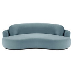 Naked Round Sofa, Small with Beech Ash-056-5 and Paris Dark Blue