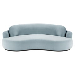 Naked Round Sofa, Small with Beech Ash-056-5 and Paris Safira