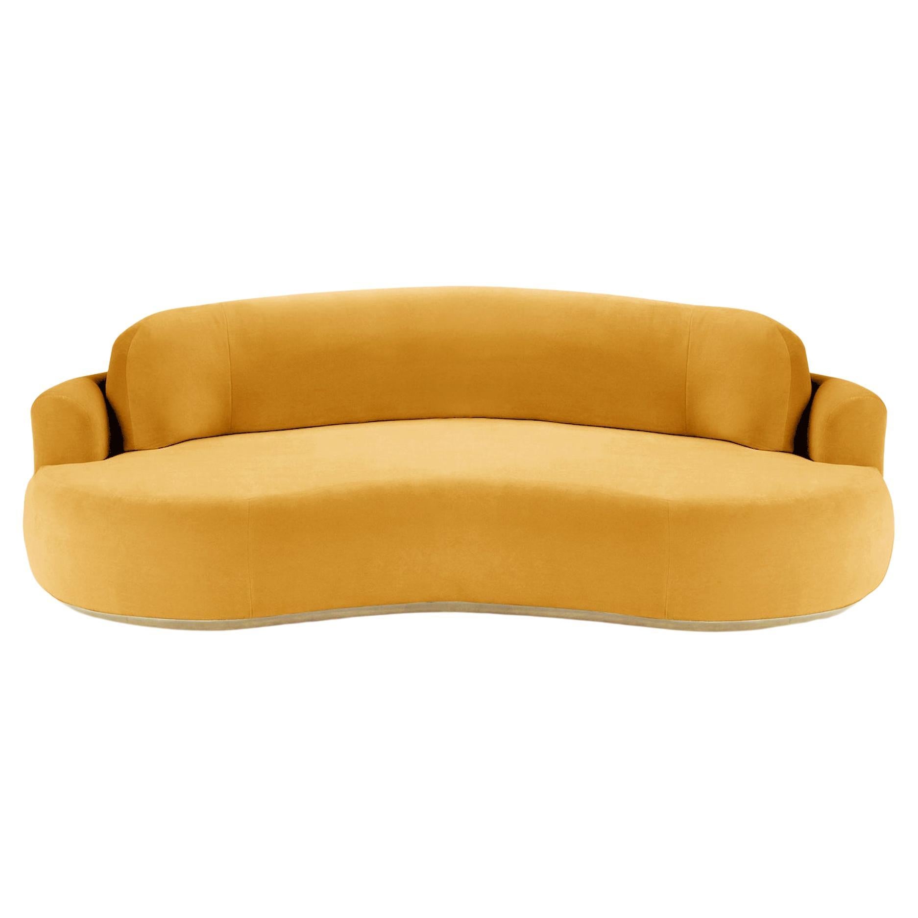 Naked Round Sofa, Small with Natural Oak and Corn For Sale