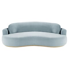 Naked Round Sofa, klein mit Eiche Natur und Paris Safira