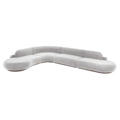 Naked Sectional Sofa, 4 Piece with Beech Ash-056-1 and Aluminium