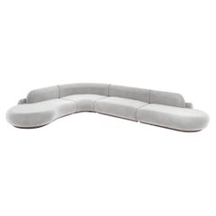 Naked Sectional Sofa, 4 Piece with Beech Ash-056-1 and Aluminium