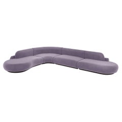 Divano Naked, 4 pezzi con Frassino-056-5 e Paris Lavanda