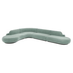 Naked Sectional Sofa, 4 Piece with Beech Ash-056-5 and Smooth 60