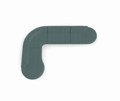 Divano Naked, 4 pezzi con frassino-056-5 e verde acqua