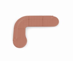 Naked Sectional Sofa, 4 Stück mit Eiche Natur und Pariser Ziegelstein
