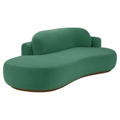 Canapé simple en hêtre nu avec frêne-056-1 et vert Paris