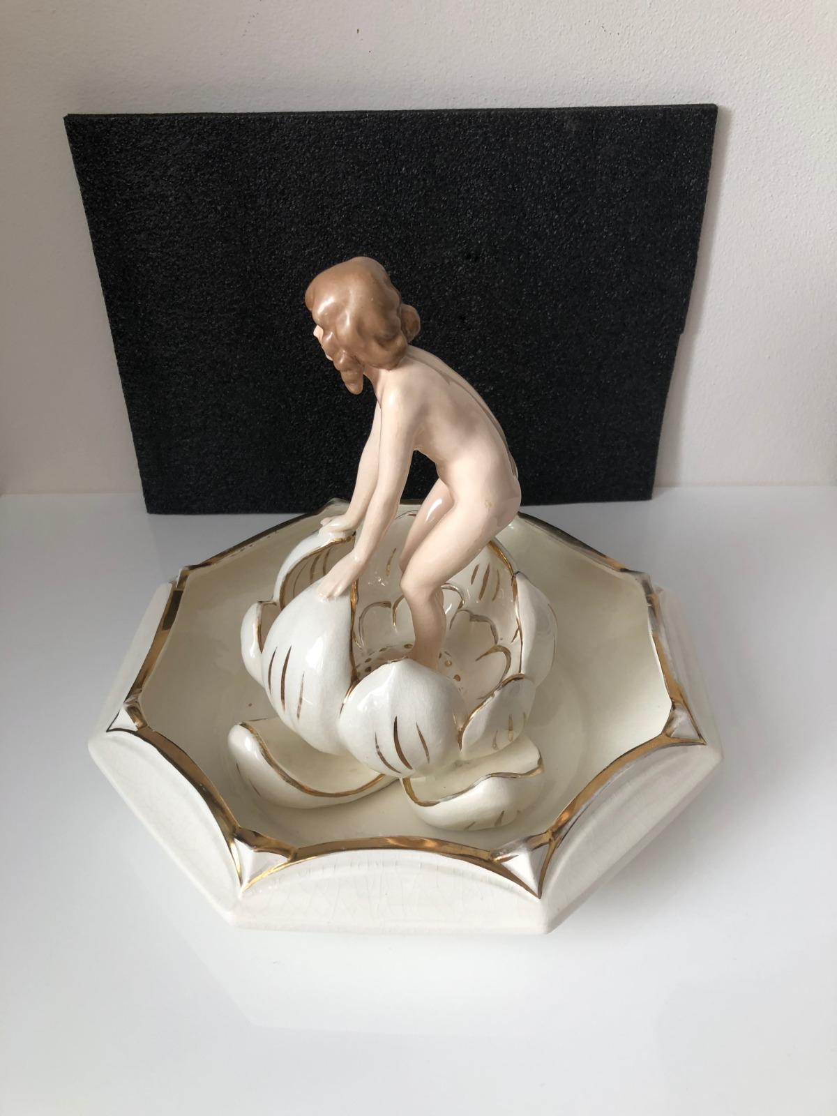 Naked Woman in the Lily by Royal Dux For Sale 3