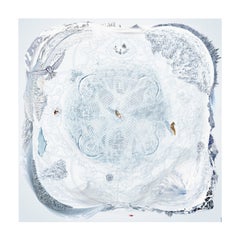 Nakol Art by Natalia Kolpakova, Absolutely white, 100% Silk Scarf, 2021
