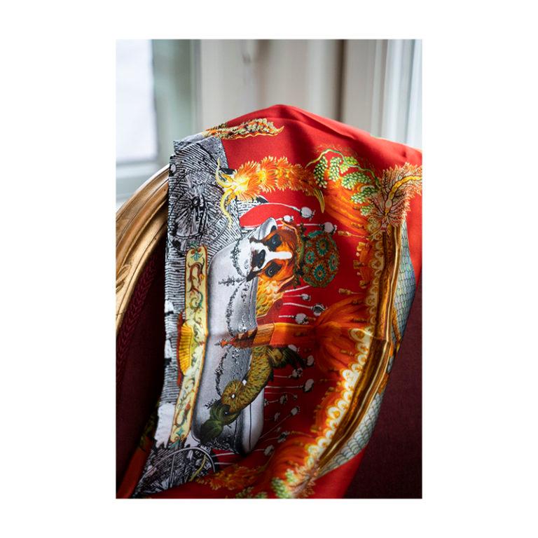 English Nakol Art by Natalia Kolpakova, Opera, 100% Silk Scarf, 2023 For Sale