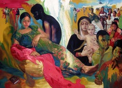 Pittura acrilica su tela di Nakul Mondal, intitolata "Anamika", 2011