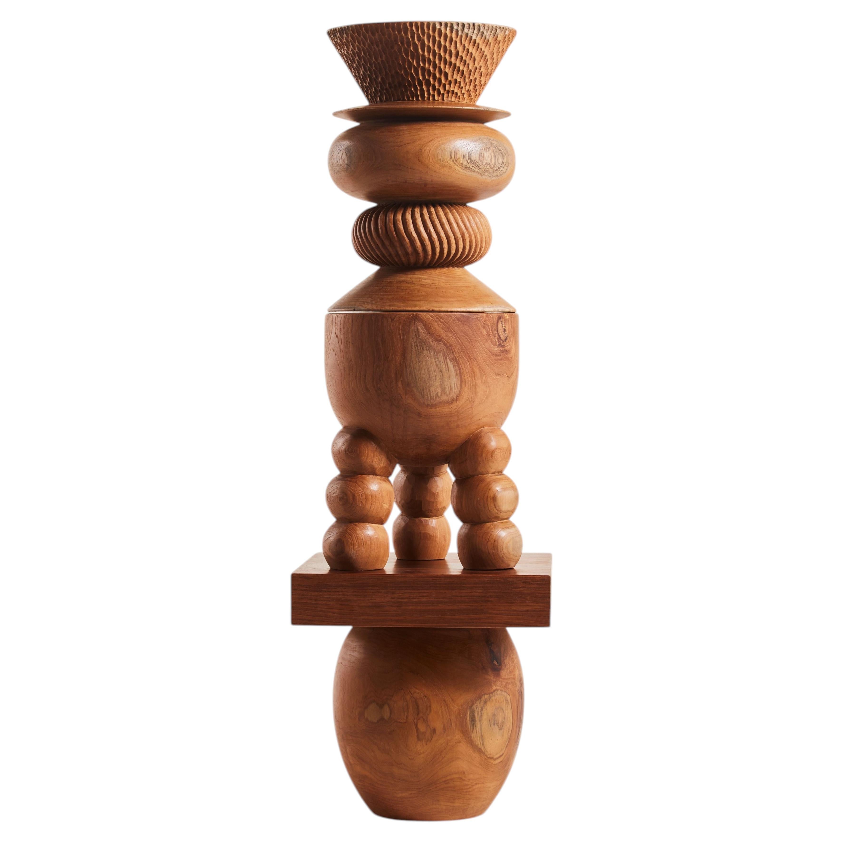 Nala Teak Wood Stool by Heaps & Woods