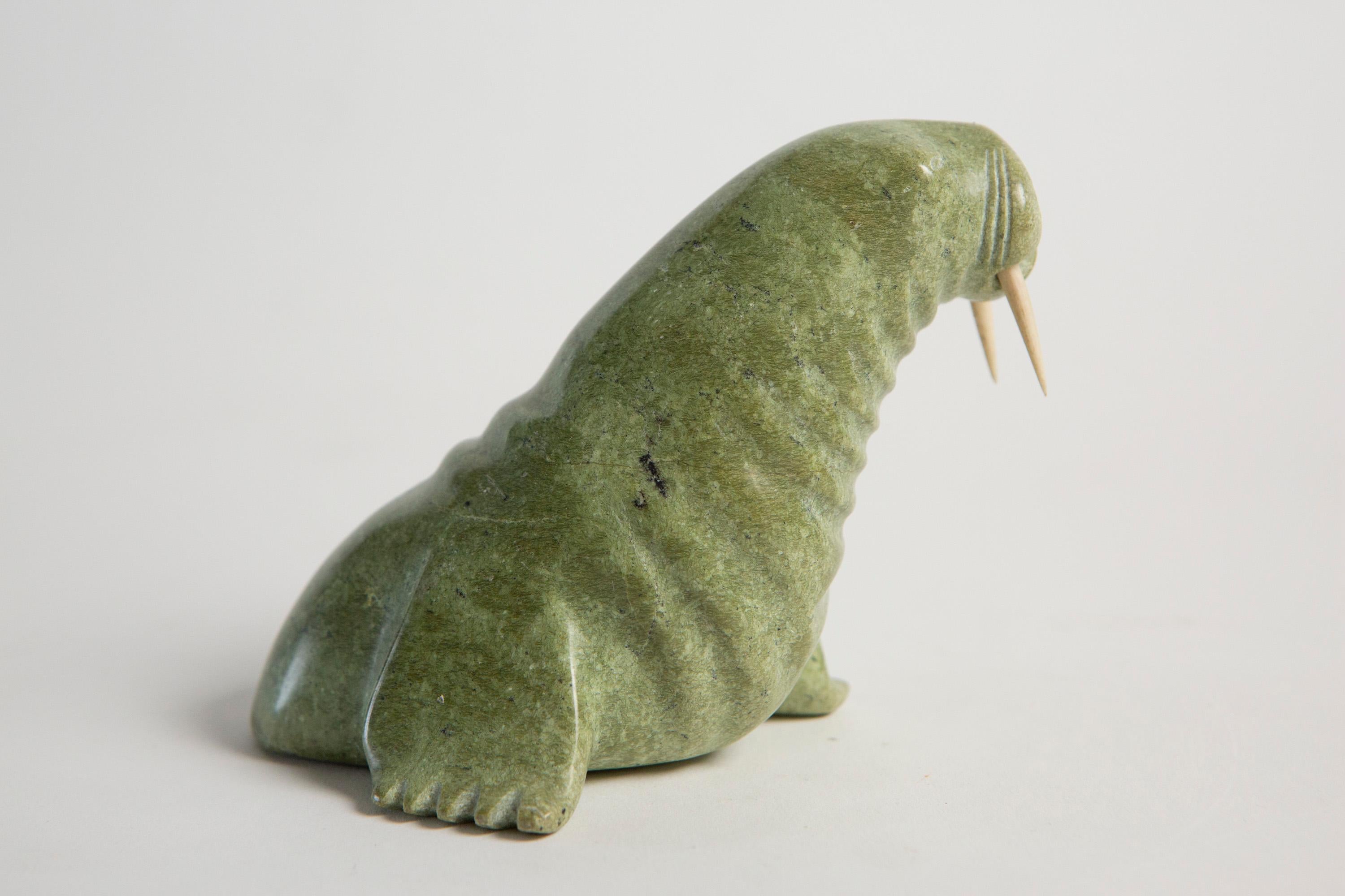 Nalenik Temela Stone Walrus, Lake Harbour / Kimmirut, Signed  In Good Condition For Sale In Los Angeles, CA