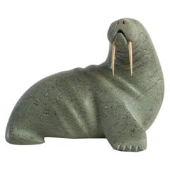 Nalenik Temela Stone Walrus, Lake Harbour / Kimmirut, Signed 1974