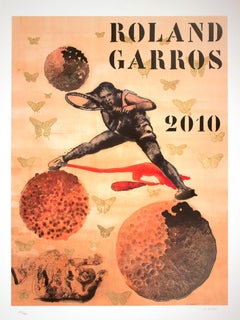 2010 Roland Garros Print, Signed Offset Lithograph, Contemporary Art