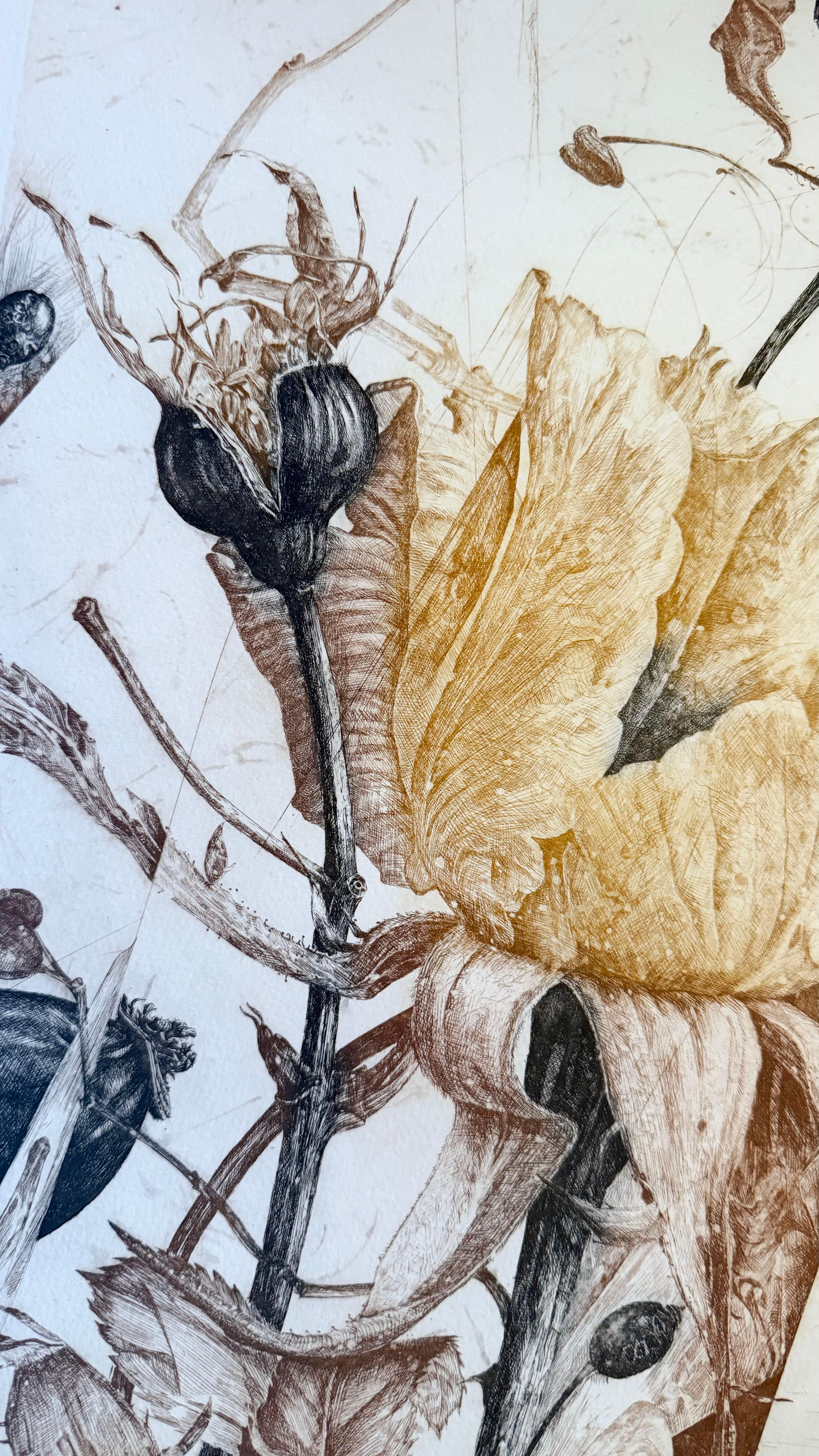 La Rose - Beige Still-Life Print par Nall