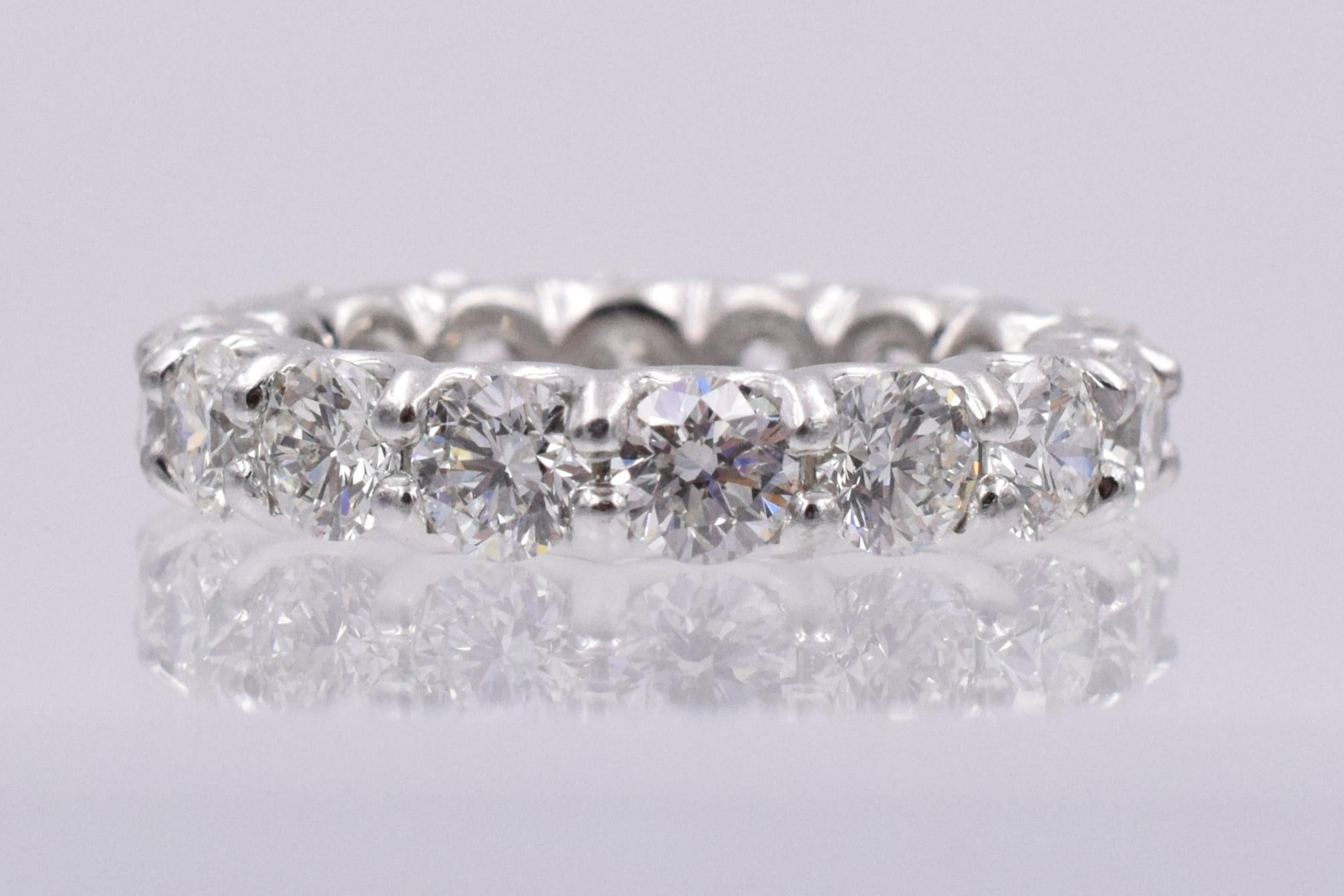 Nally 3.80 Carat Diamonds Platinum Eternity Band Ring 1