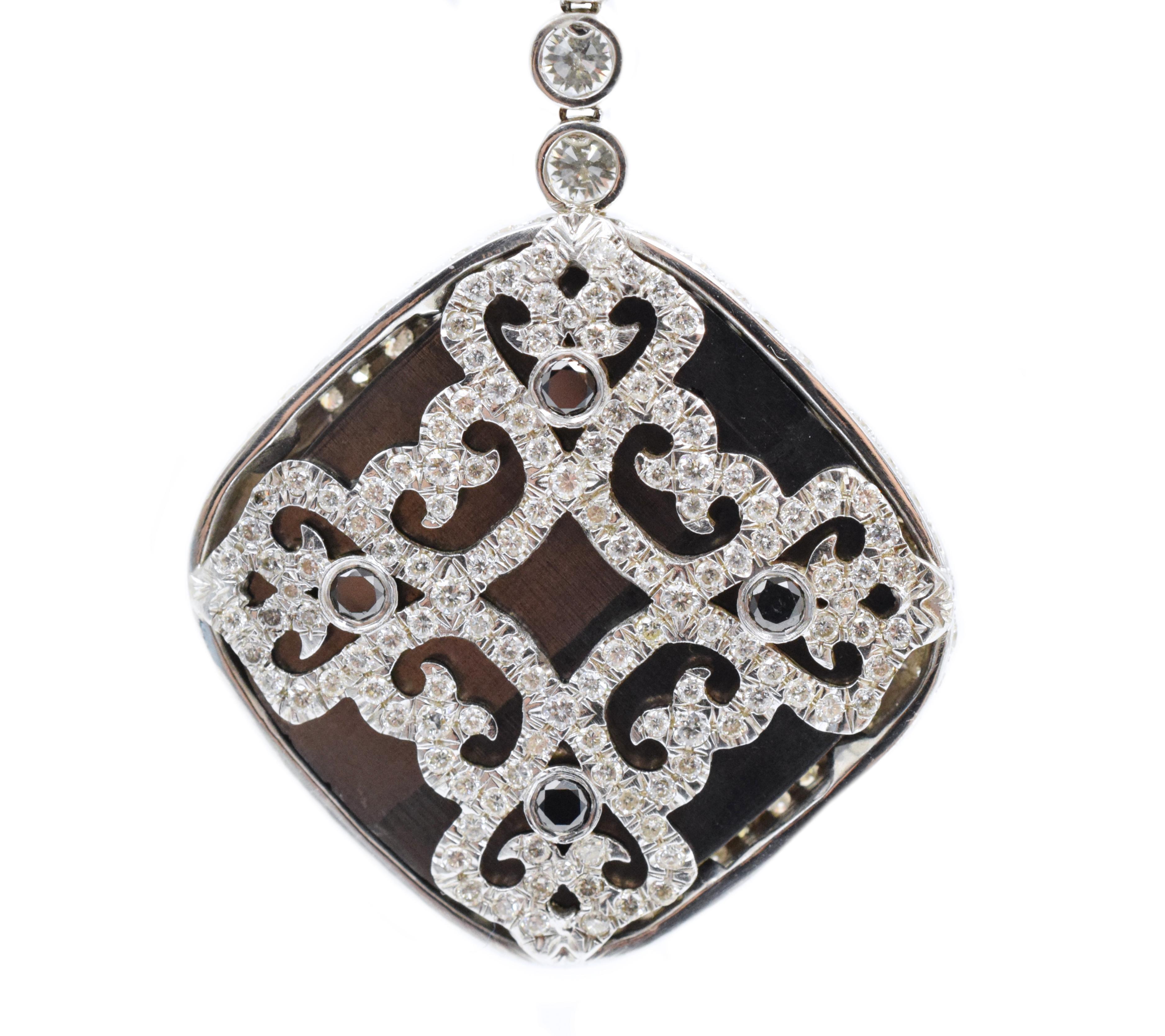 Women's NALLY Black Rose Cut Diamond Pendant Earrings For Sale