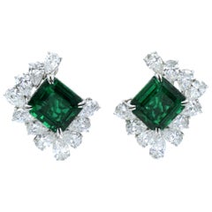  NALLY Emerald and Diamond Ear-Clips