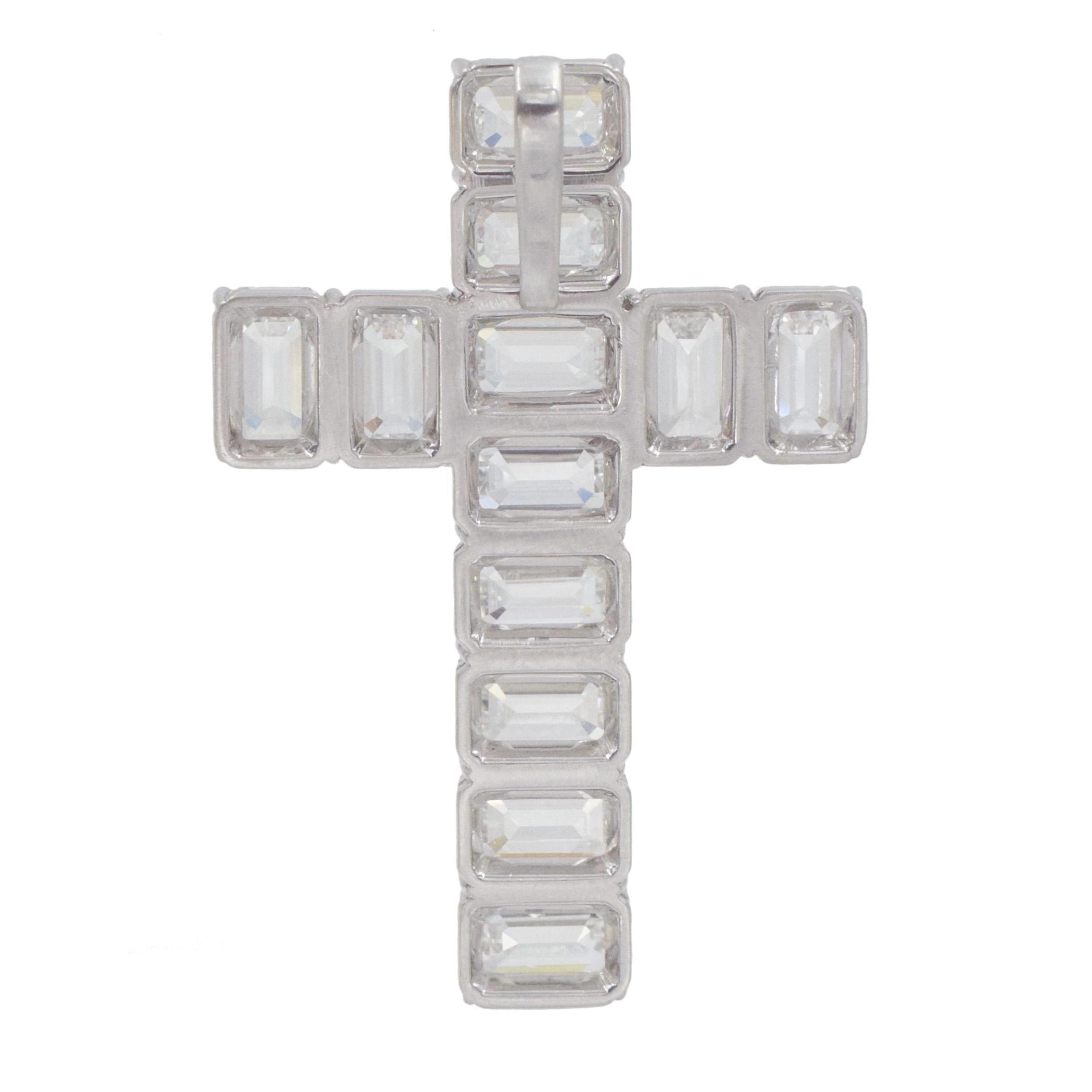 NALLY GIA-zertifiziertes Kreuz/Anhänger aus Platin mit Diamanten für Damen oder Herren