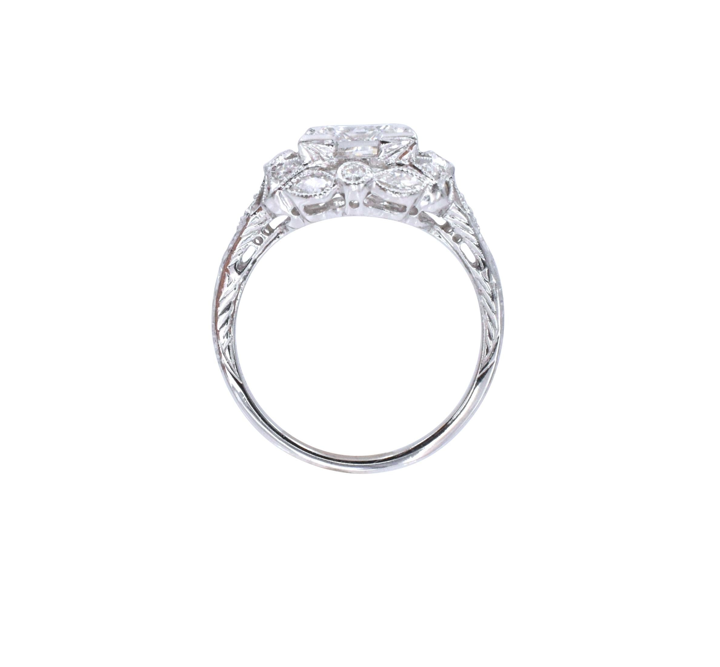 Women's NALLY   G.I.A. Certified Princess Cut Diamond  Ring.  For Sale