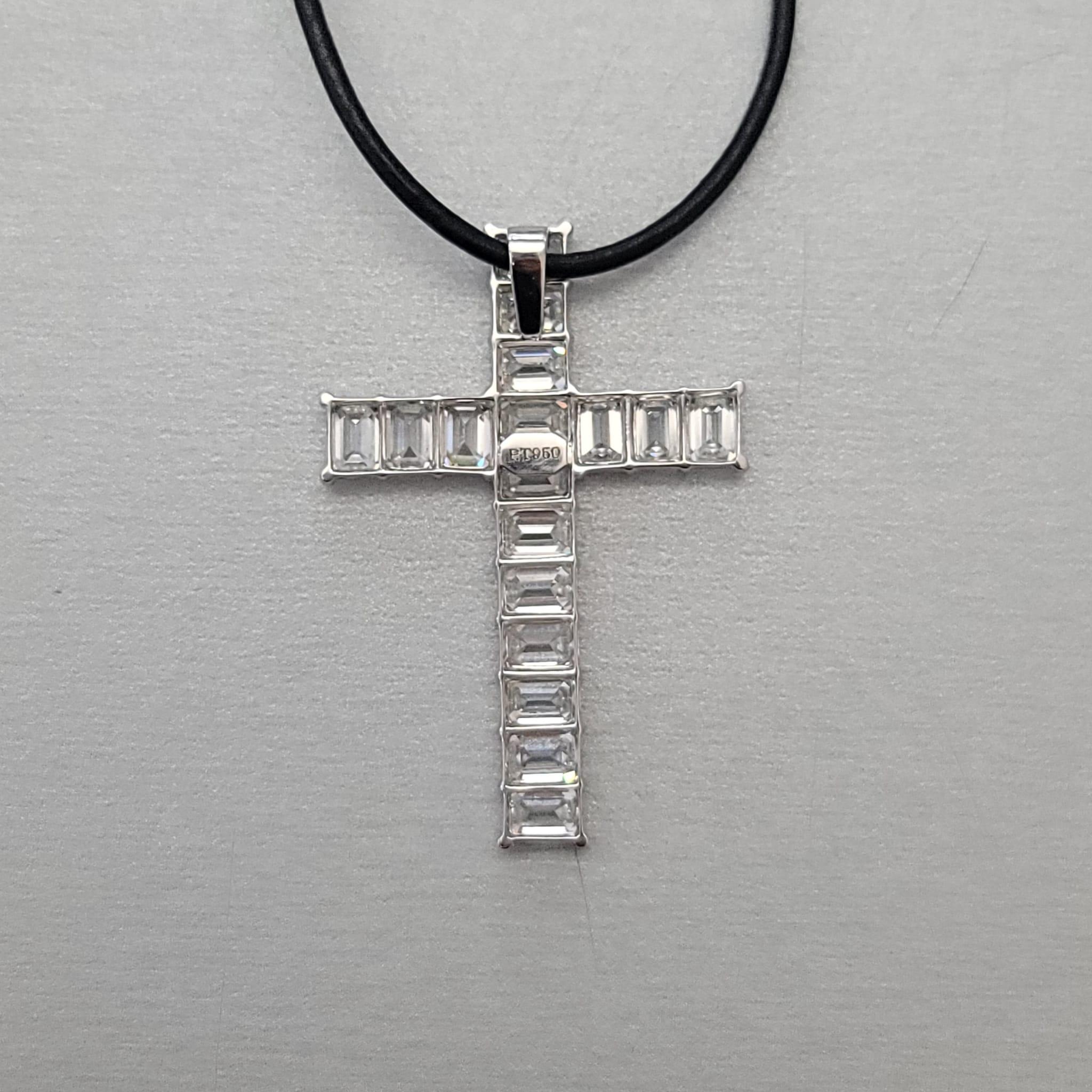 mens platinum cross necklace