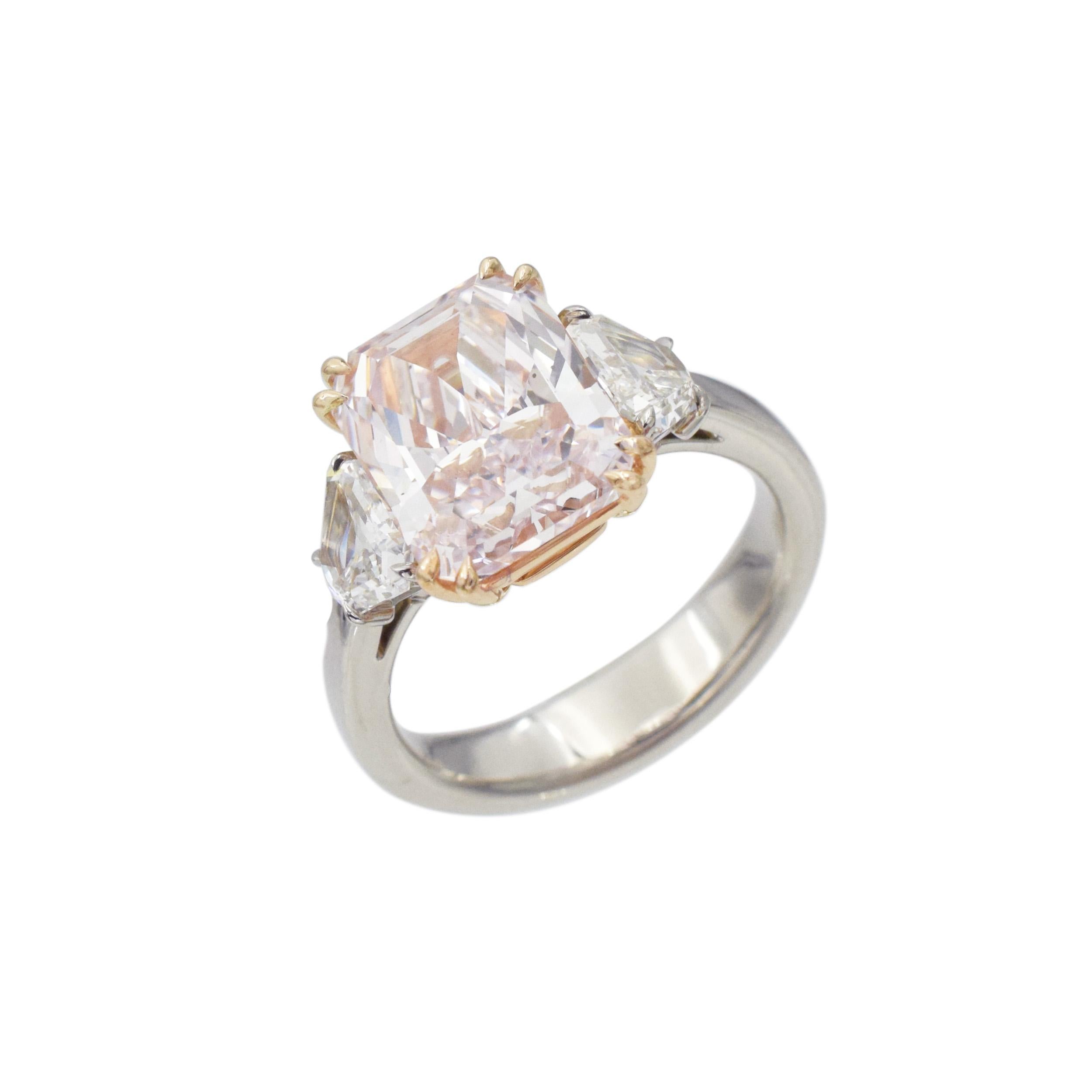 NALLY  GIA  Bague en diamants de couleur rose fantaisie en vente 2