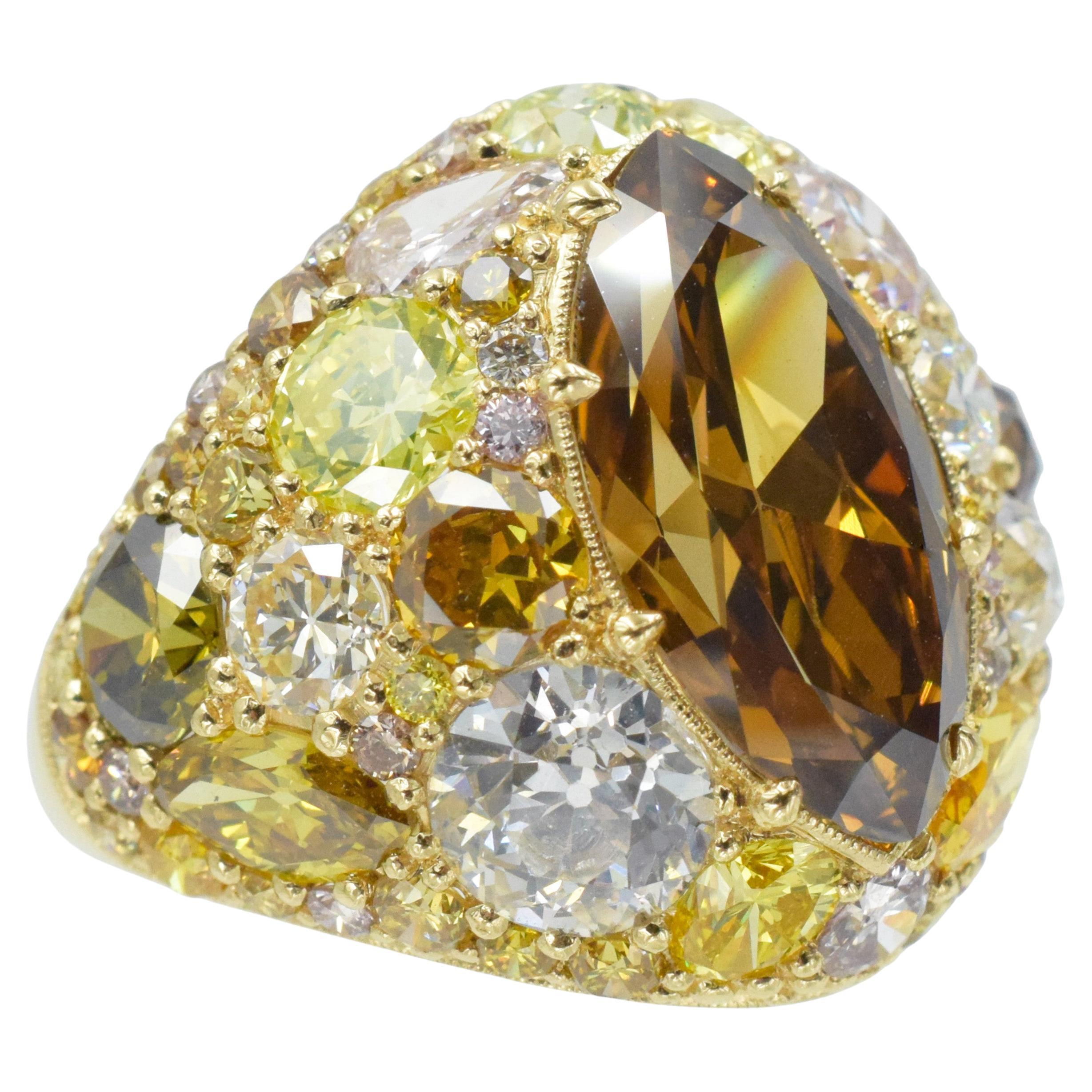 NALLY  GIA Natural Color Diamond Ring For Sale