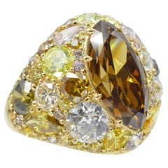 NALLY  GIA Diamantring mit natürlichem Farbdiamant