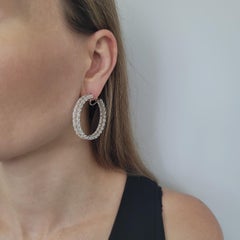 NALLY JEWELS all GIA Inside Out Diamond Hoop Earrings.