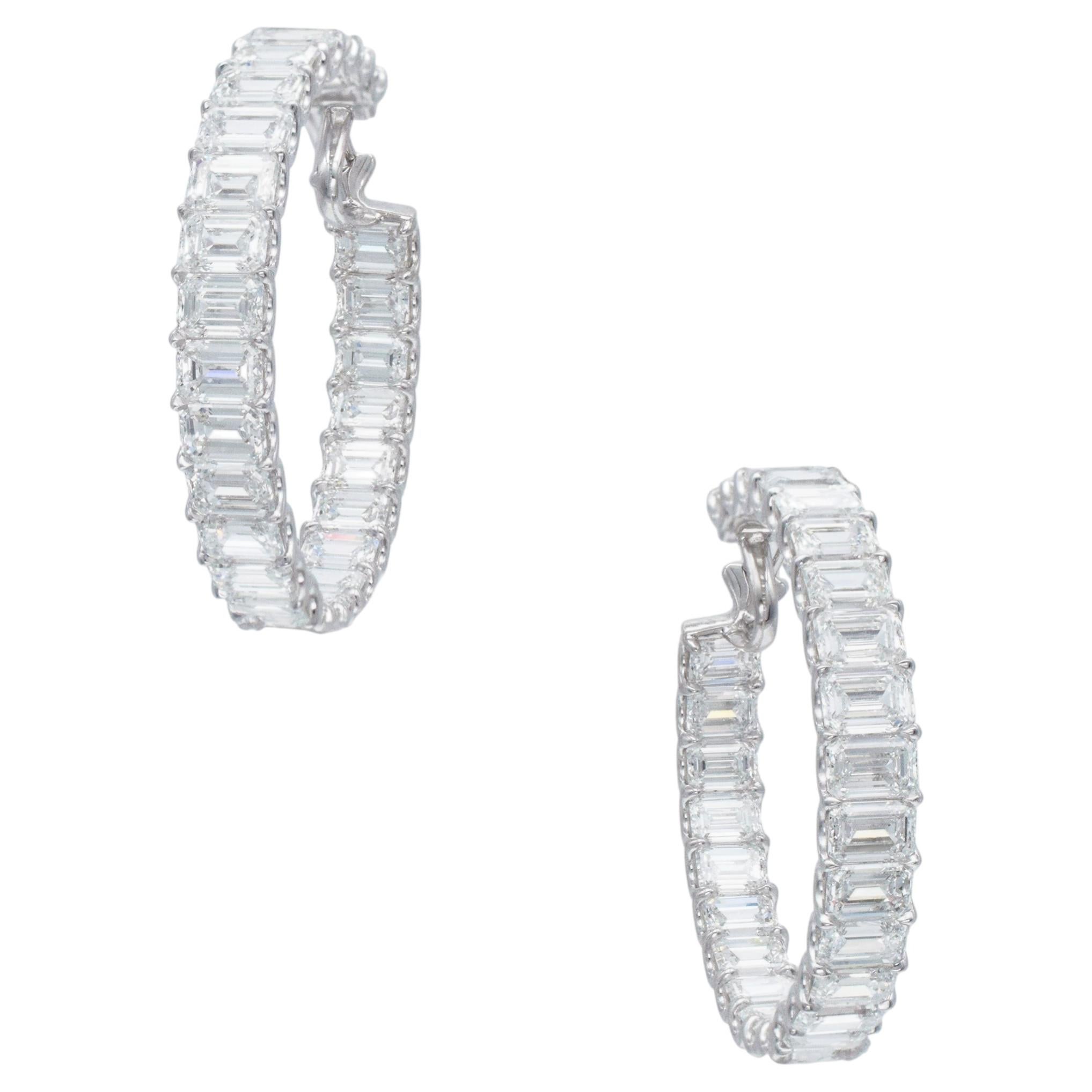 NALLY JEWELS all GIA Inside Out Diamond Hoop Earrings.