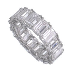 Nally Jewels  Emerald Cut Diamond Eternity Band in Platinum.