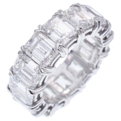 Nally Jewels  Smaragdschliff Diamant Eternity Band in Platin