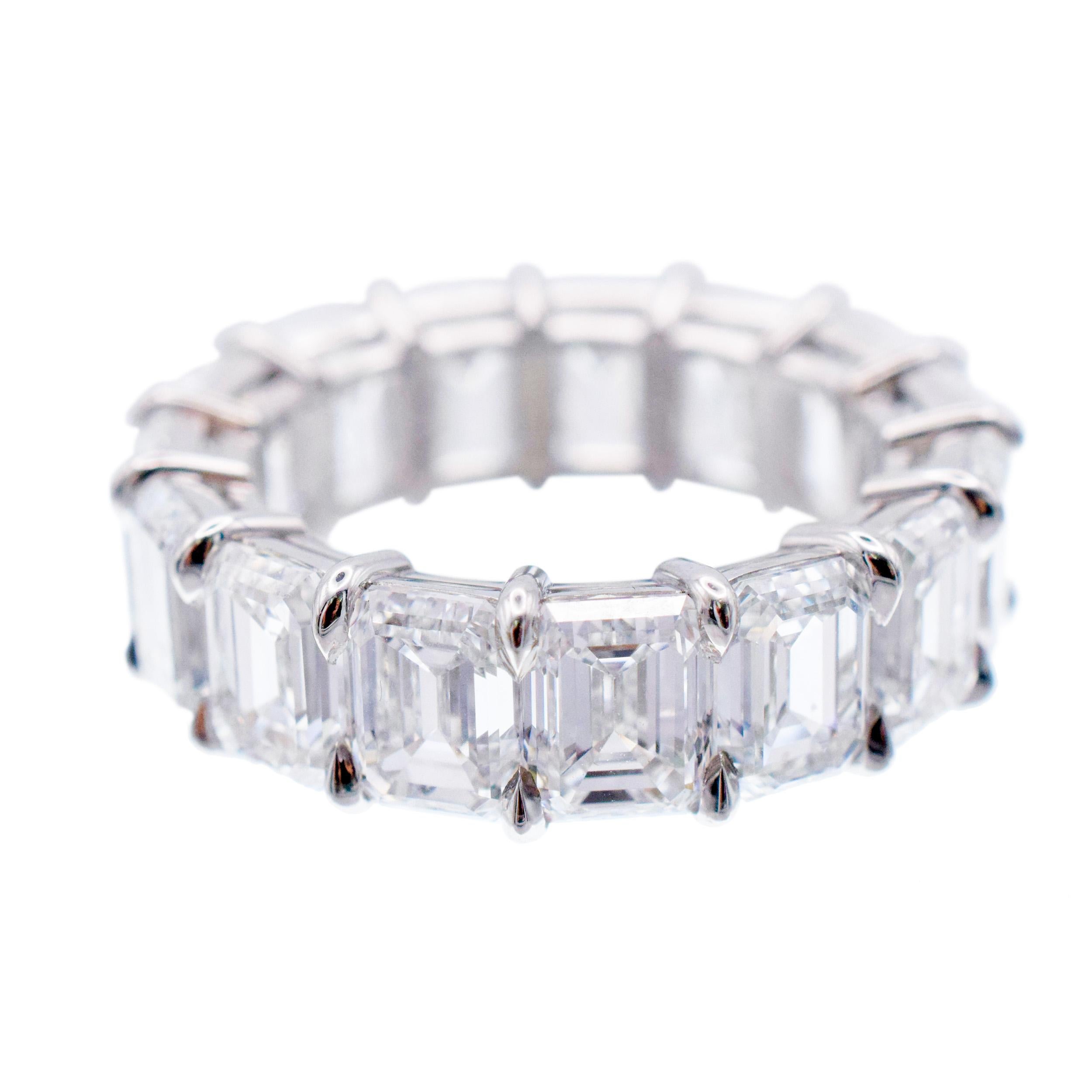 Nally Jewels GIA Smaragdschliff Diamant Jahrestag Band (Künstler*in) im Angebot