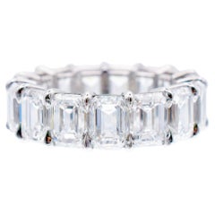 Nally Jewels GIA Smaragdschliff Diamant Jahrestag Band