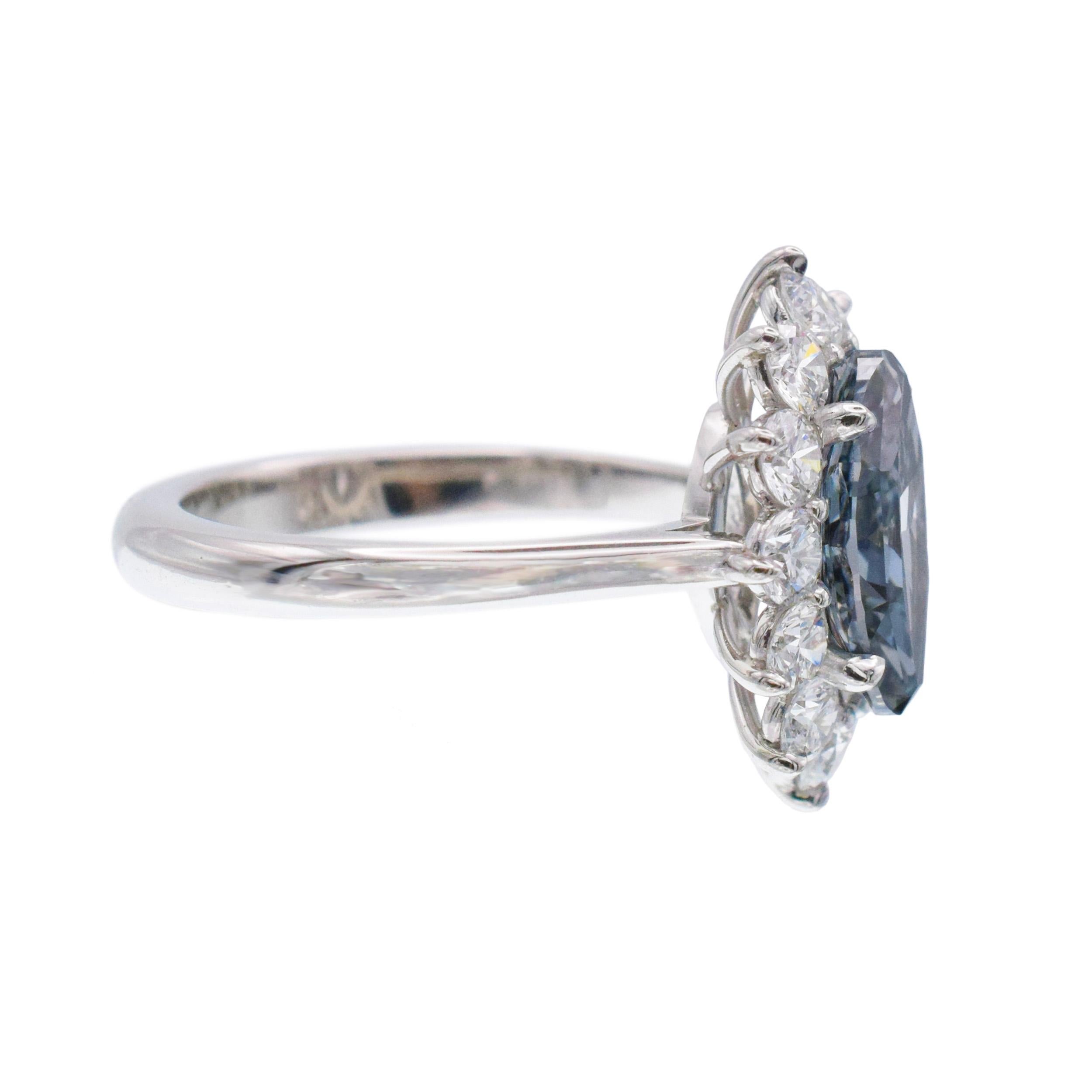 Artiste NALLY JEWELS GIA  Bague en diamant bleu grisâtre en vente