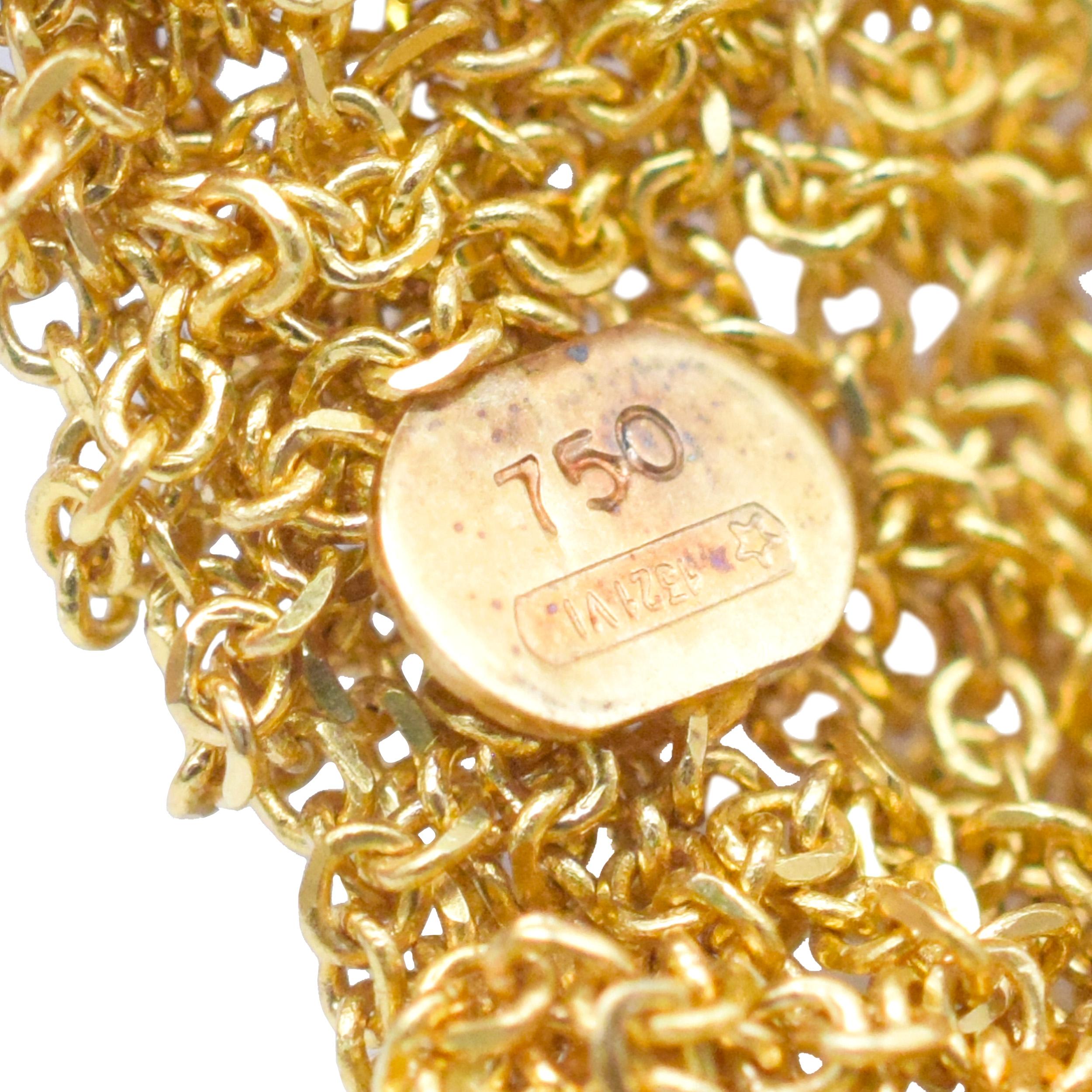 NALLY JEWELS Collier écharpe en maille d'or jaune 18k en vente 1