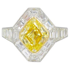 NALLY  Intense Fancy Yellow Color GIA Certified Diamond Ring
