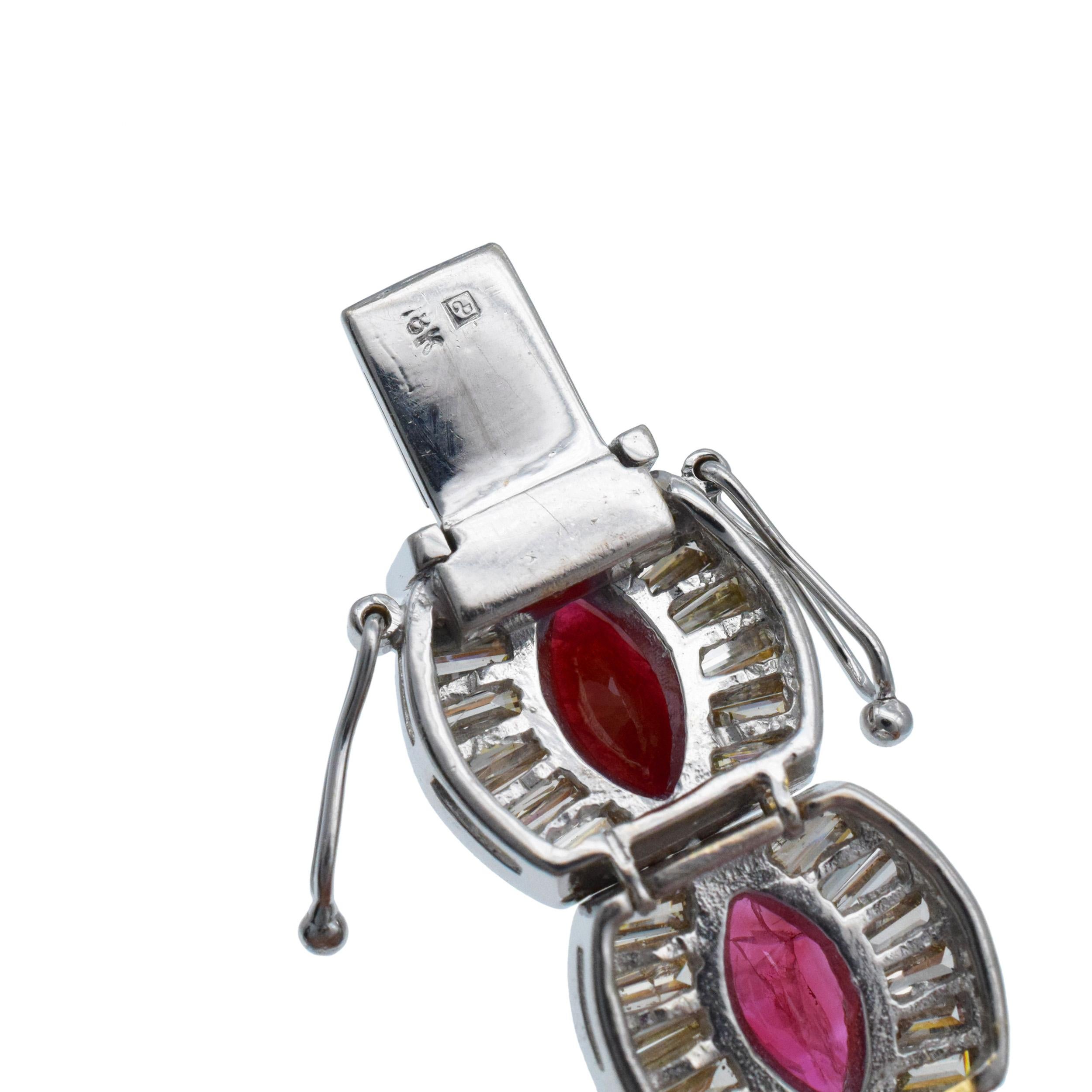 NALLY JEWELS  Ruby And Diamond Bracelet In 18k For Sale 4