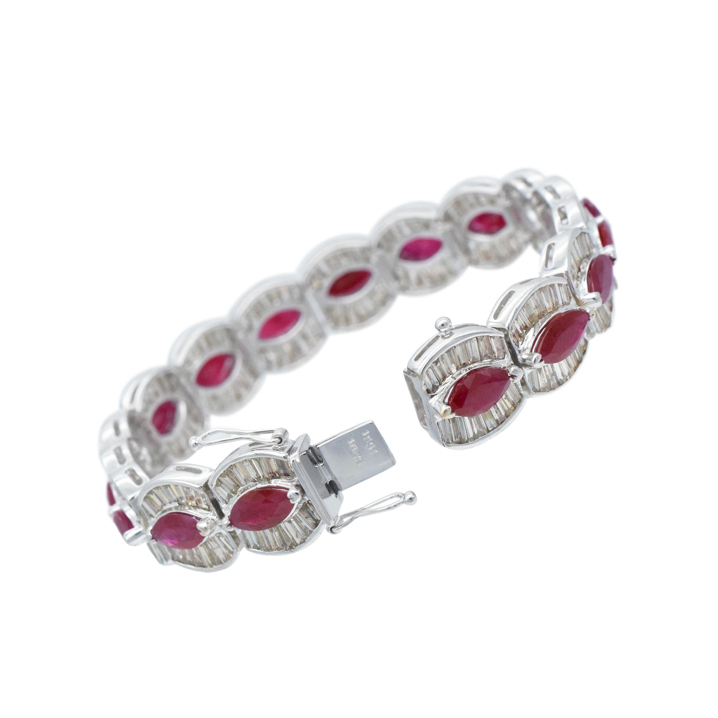 NALLY JEWELS  Ruby And Diamond Bracelet In 18k For Sale 6